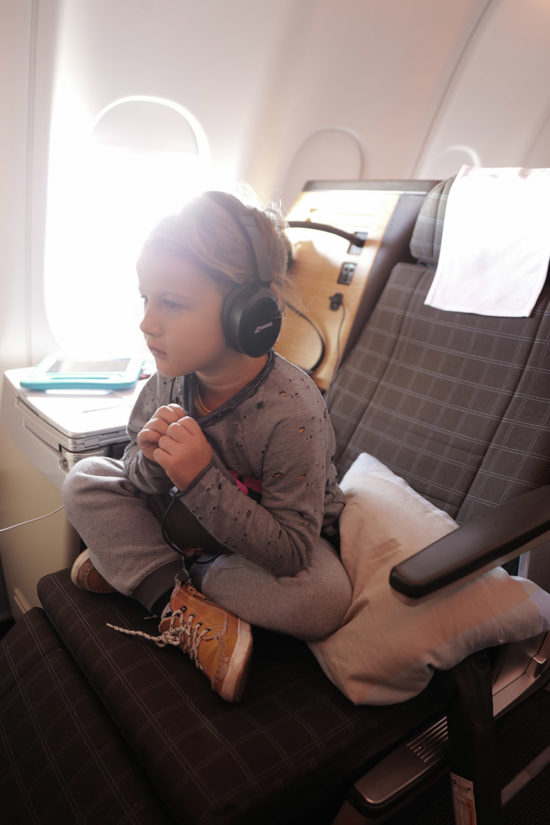 Child Enjoying First Class on Swiss Air