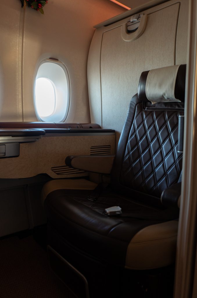 Seat on a Business Class Flight