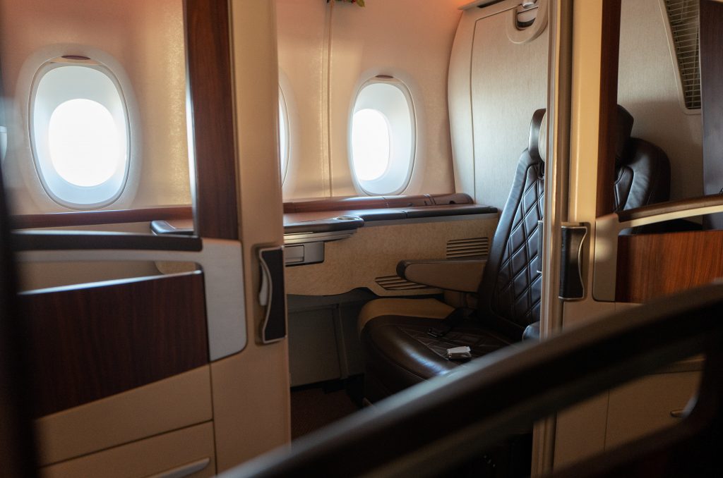 Seat on a Business Class Flight